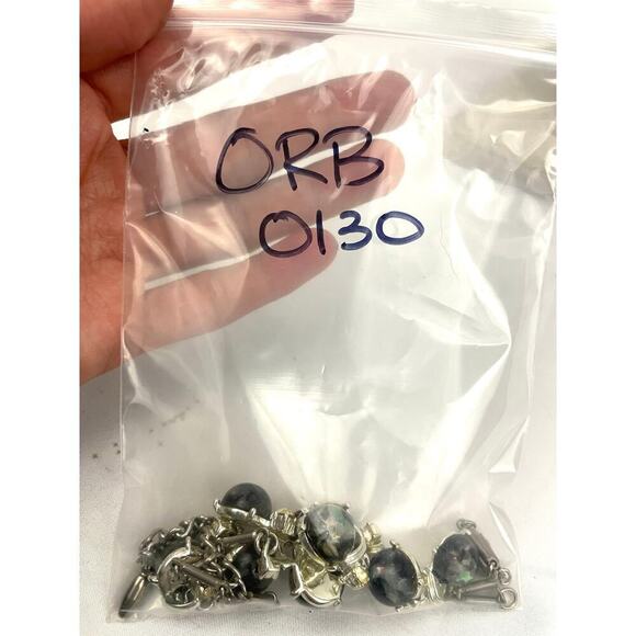 VTG Coro Lucite Confetti Necklace Gray Silver Tone 1950s Jewelry Signed 16" - Picture 15 of 16